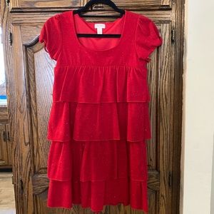 EUC! Limited Too! Girls red, sparky dress! Size 14